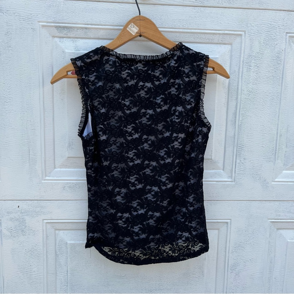 Studio Y Corset Lace V Neck Tank Top Medium Grunge Whimsigoth Witchy Goth Y2K - Picture 4 of 5